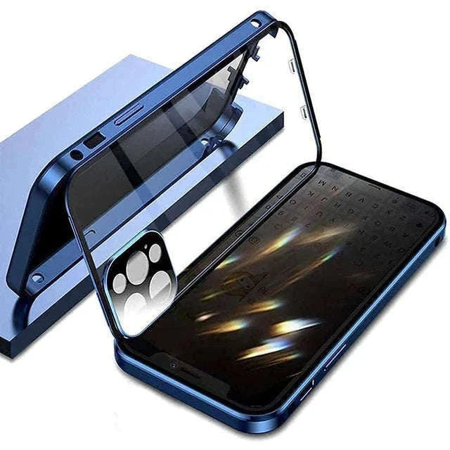 360° Privacy Magnetic Glass Case with Lens Protection for iPhone-Black / iPhone16ProMax