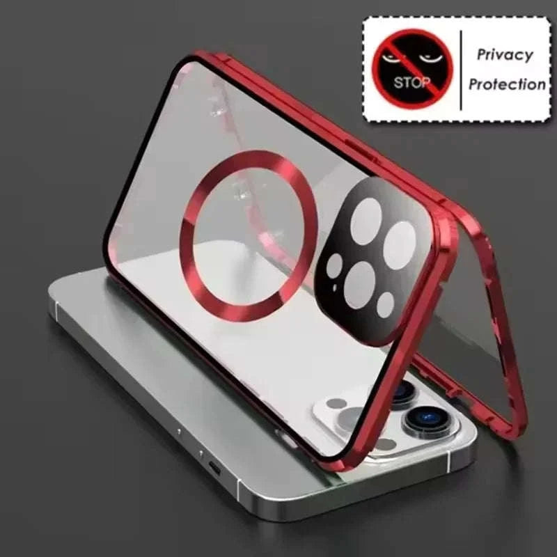 360° Privacy Magnetic Glass Case with Lens Protection for iPhone-Black / iPhone16ProMax