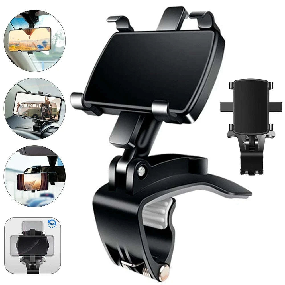 360° Rotatable Car Phone Holder Clip with Adjustable Mount-United States