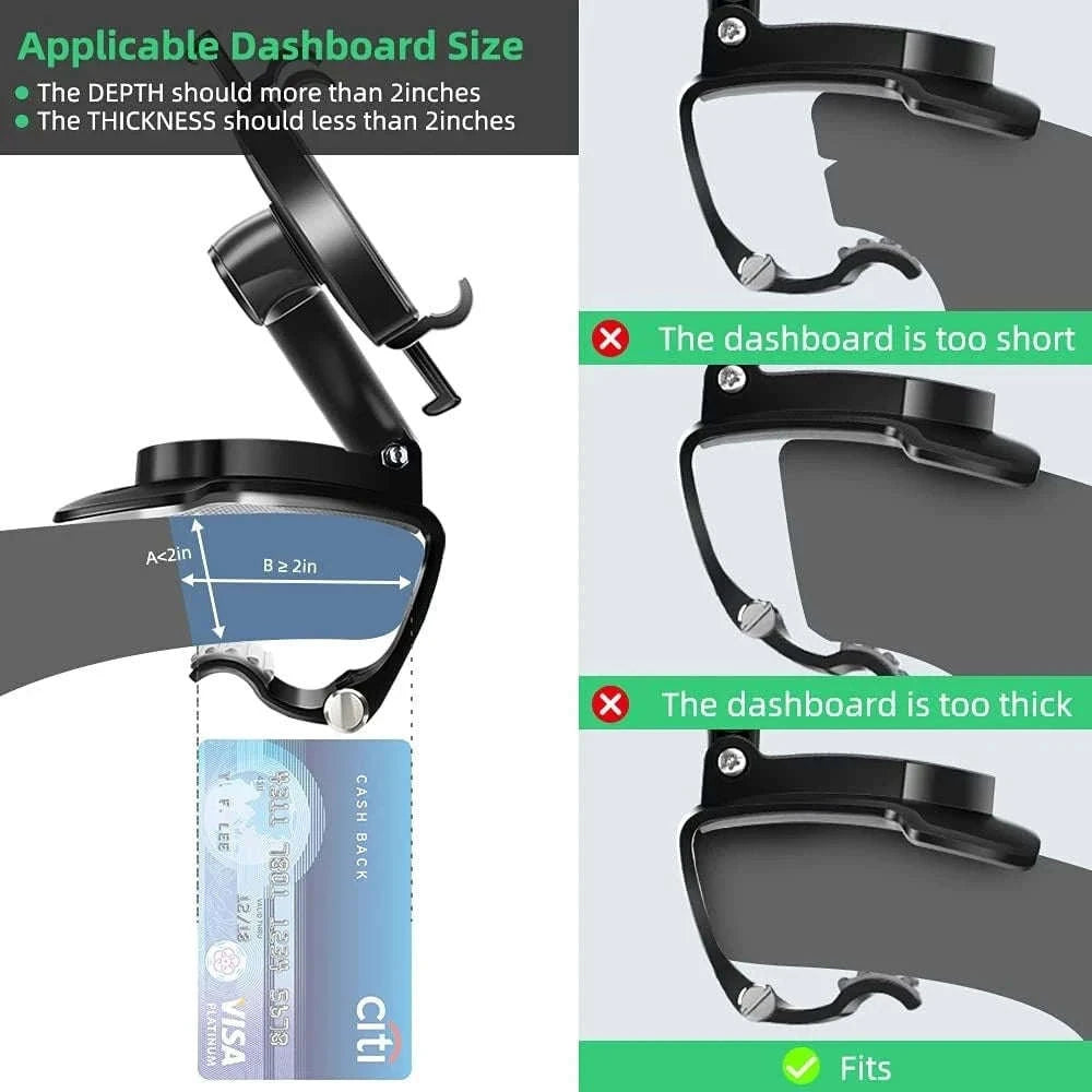 360° Rotatable Car Phone Holder Clip with Adjustable Mount-United States