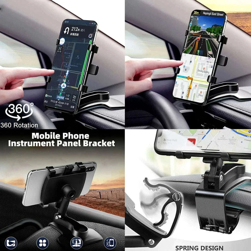 360° Rotatable Car Phone Holder Clip with Adjustable Mount-United States