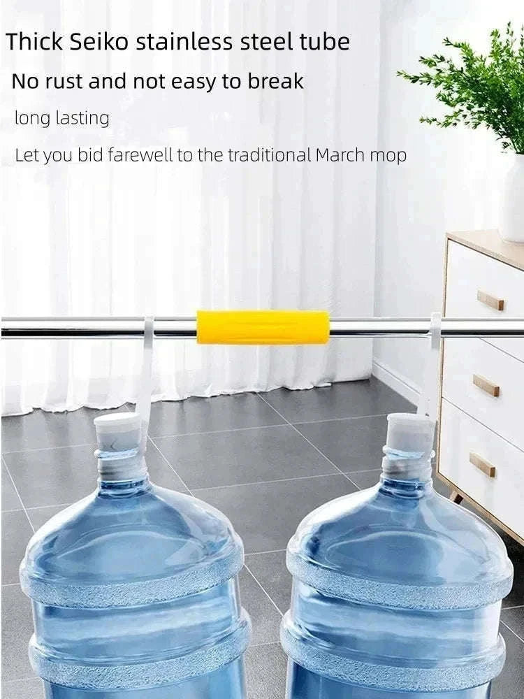 360 Rotatable Triangle Mop with Extendable Handle-Blue 5 pcs cloth
