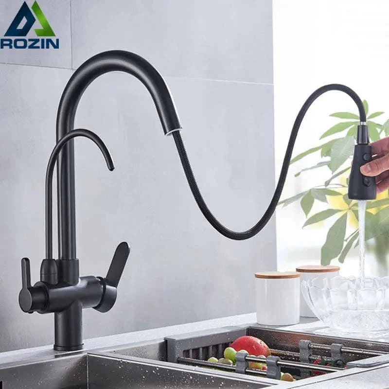360° Rotating Filter Kitchen Faucet – Black Mixer-Chrome B / United States