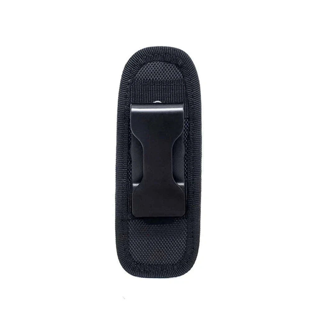 360° Rotating Flashlight Pouch Belt Holster Nylon Torch Holder-Black
