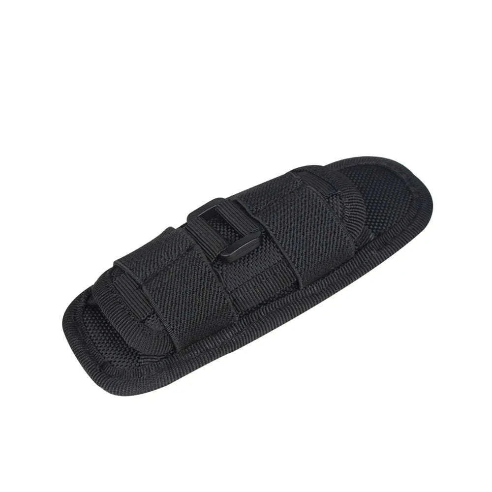 360° Rotating Flashlight Pouch Belt Holster Nylon Torch Holder-Black