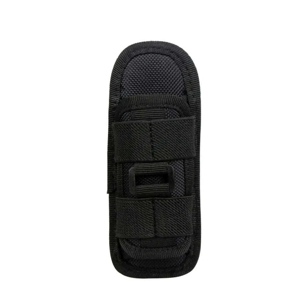 360° Rotating Flashlight Pouch Belt Holster Nylon Torch Holder-Black