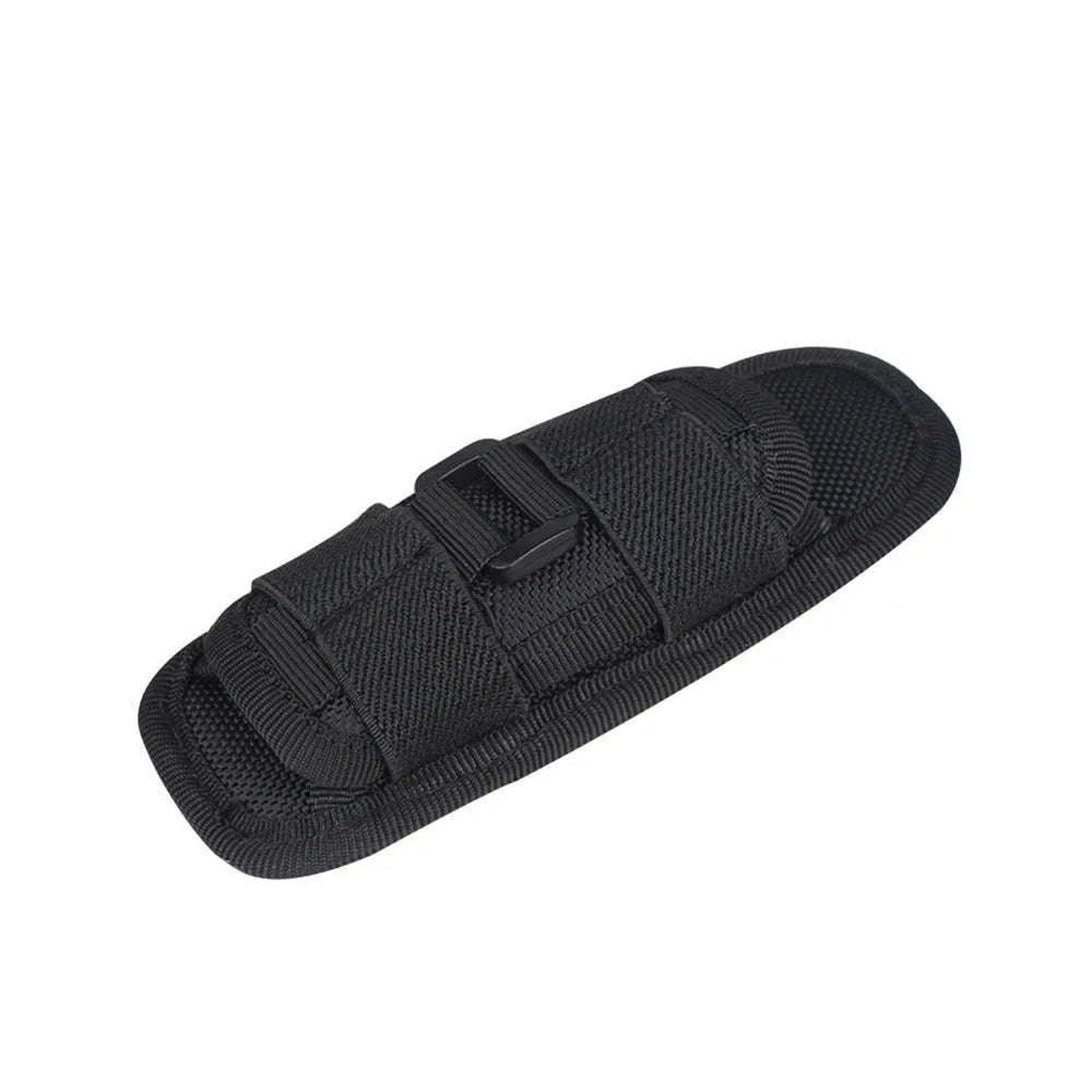 360° Rotating Flashlight Pouch Belt Holster Nylon Torch Holder-Black