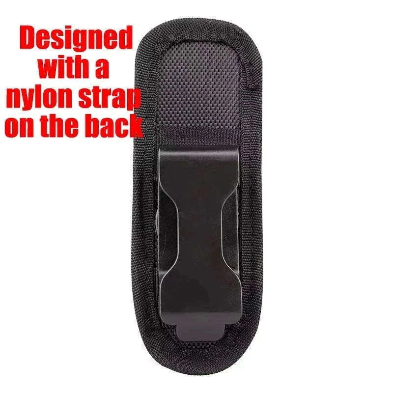 360° Rotating Flashlight Pouch Belt Holster Nylon Torch Holder-Black