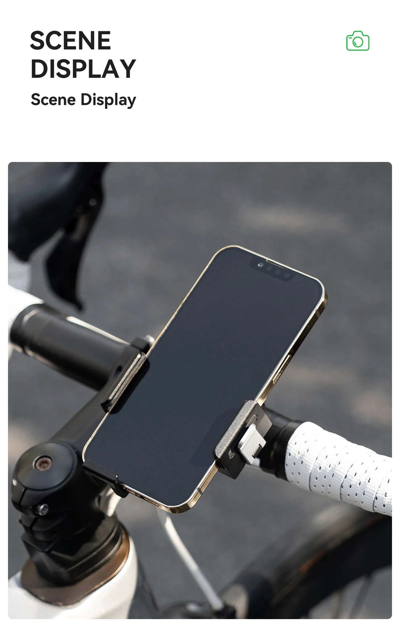 360° Rotating Motorcycle & Bicycle Phone Holder with Shock Absorption-250016001
