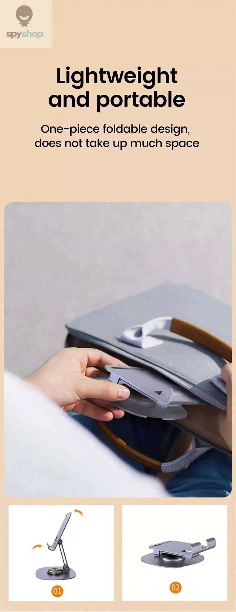 360° Rotating Phone Stand for Phones and Tablets-gray
