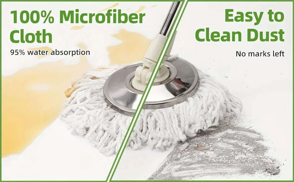 360° Spin Mop Bucket System with Pedal Wringer & 3 Microfiber Heads-United States / Black Red