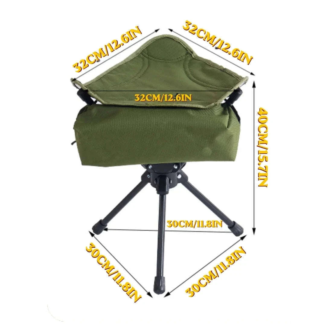 360° Swivel Camping Stool for Hiking, Fishing and Travel-Green