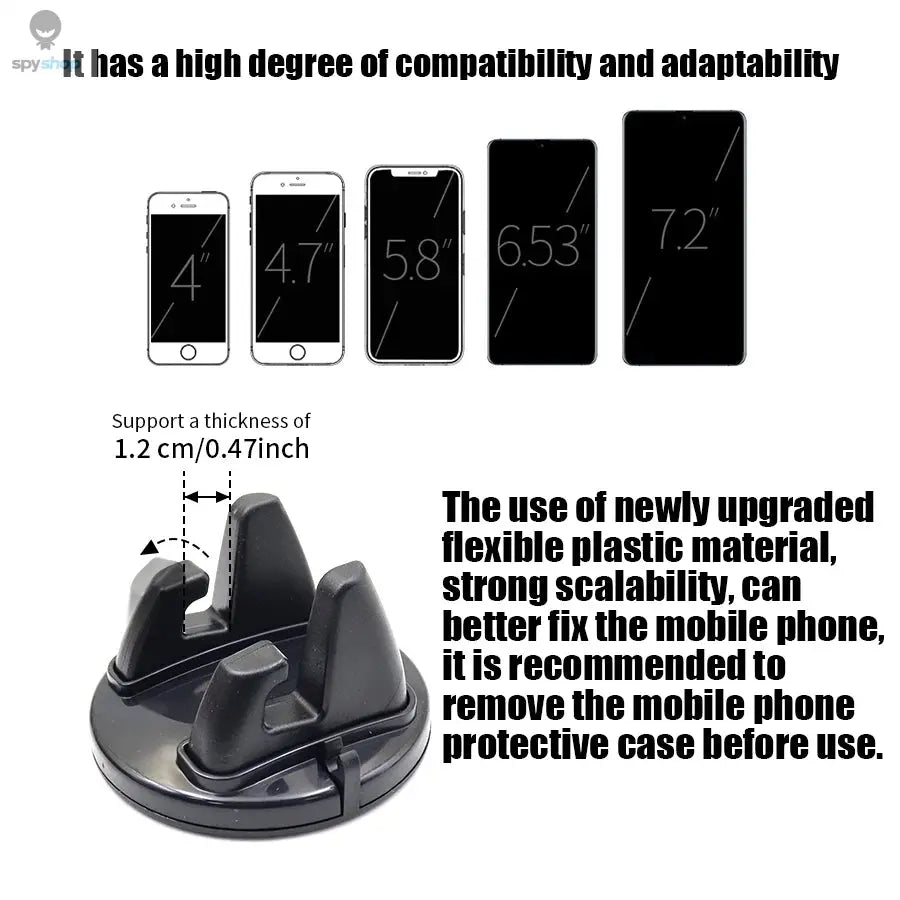 360° Rotatable Mobile Phone Holder Car Bracket Non-Slip GPS Navigation Car Mount Stand Support in Car Universal for All Phones Spy-shop.com