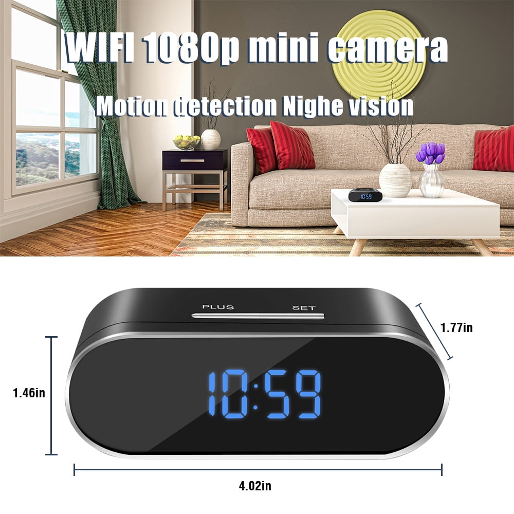 Kamera z mini kamero HD 1080P Wi-Fi Budilka z zaznavanjem gibanja, nočnim vidom, nadzorom proti kraji in 32G pomnilniško kartico