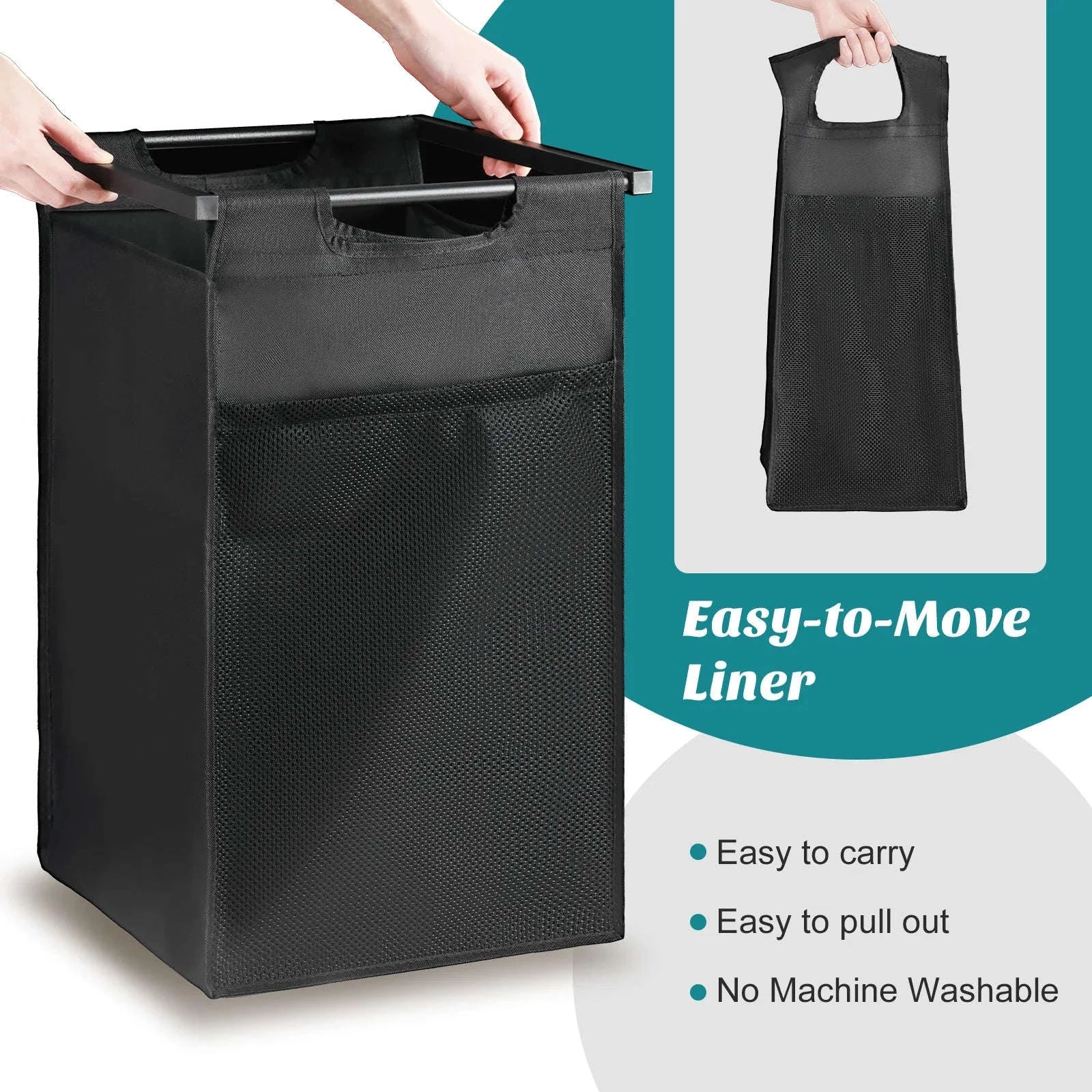 36in Rolling Laundry Cabinet with Removable Sorter Bags-Rust / United States