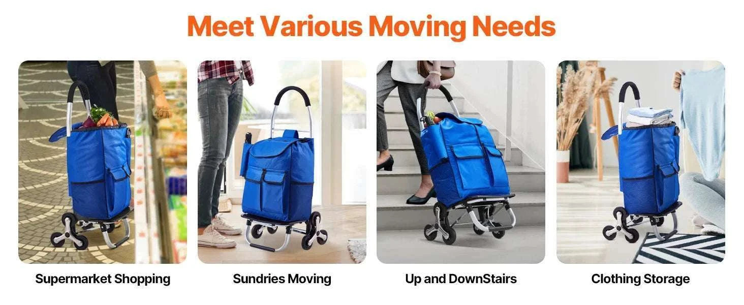 36L Stair Climbing Shopping Cart with Wheels & Foldable Frame-150lbs / CZECH REPUBLIC