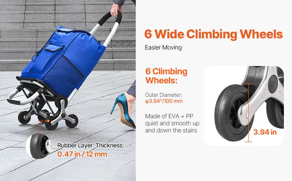 36L Stair Climbing Shopping Cart with Wheels & Foldable Frame-150lbs / CZECH REPUBLIC
