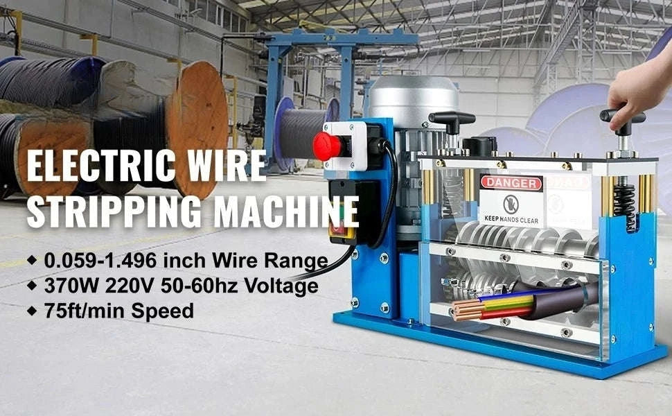 370W Electric Wire Stripping Machine 1.5-38 mm 11 Channels-370W / United States