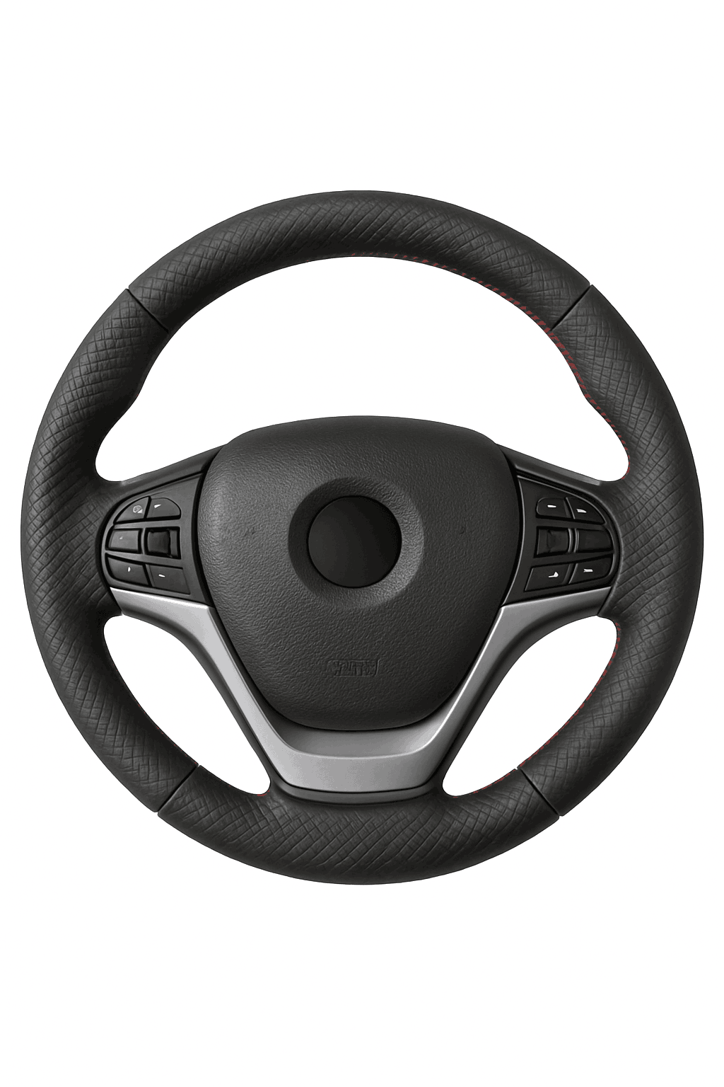 38cm Faux Leather Steering Wheel Cover-black