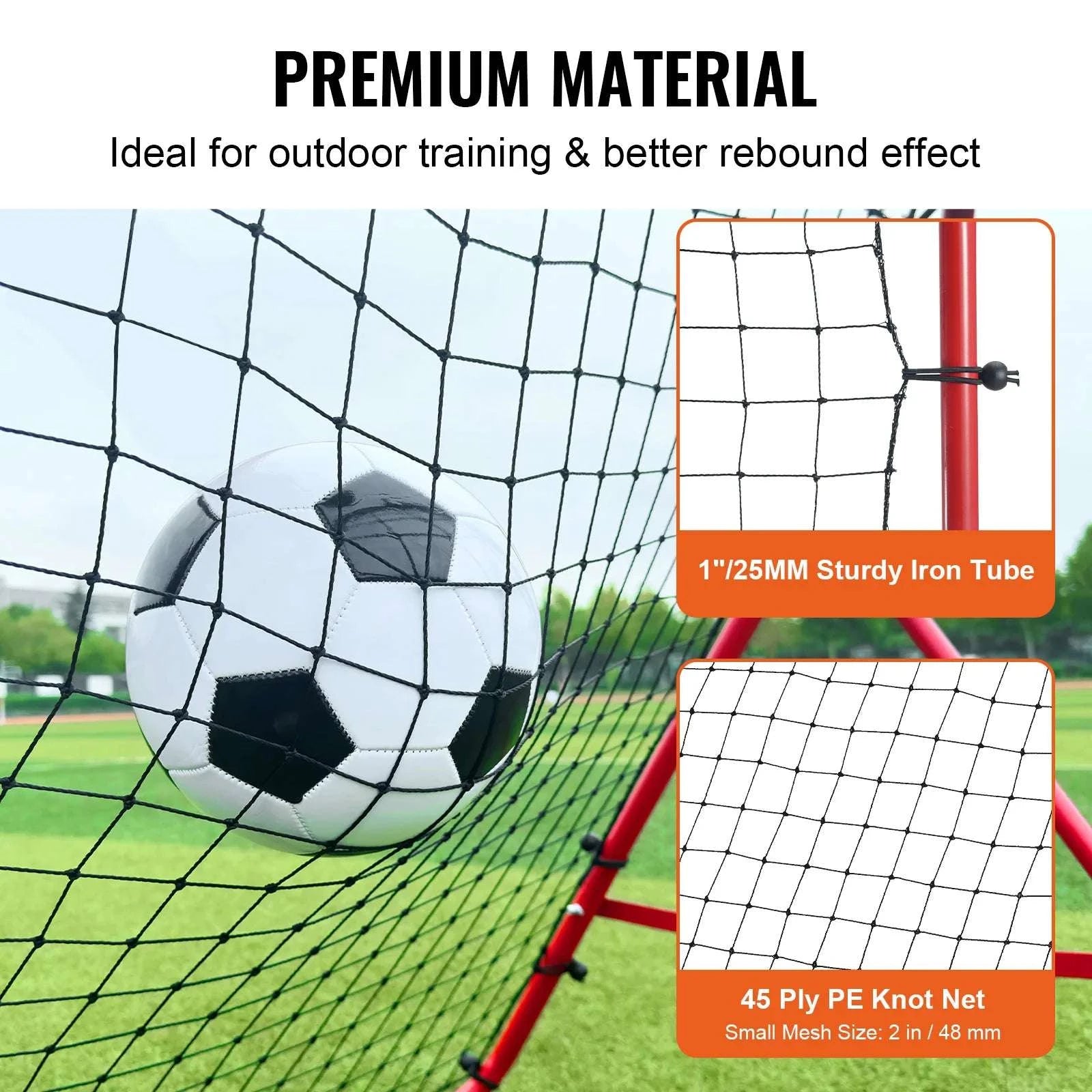 39x39FT Soccer Rebounder Net with Adjustable Angles & Foldable Design-39X39FT / CZECH REPUBLIC