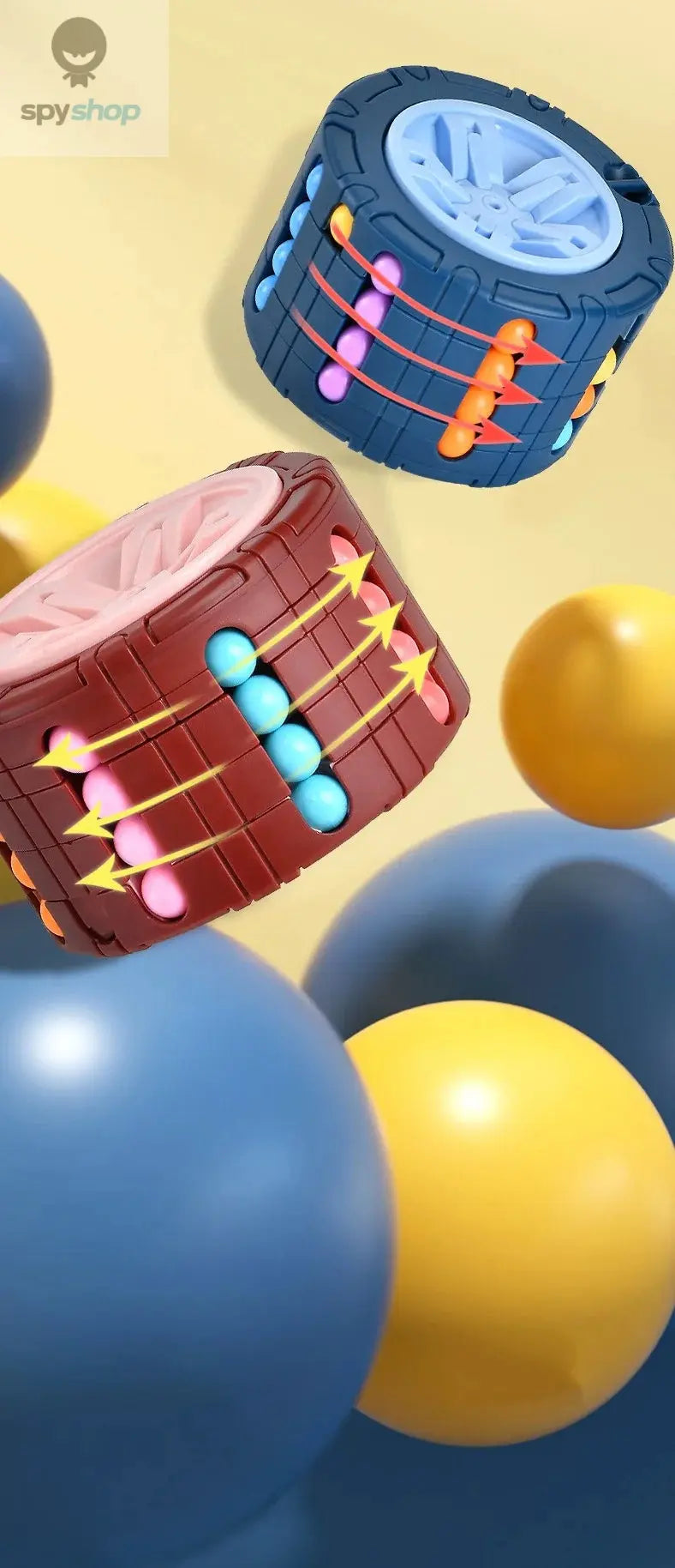 3D Cylinder Cube Toy Magical Bean Gyro Rotate Slide Puzzle Games Relieve Stress Children Educational Montessori Infant Toys Gift Spy-shop.com