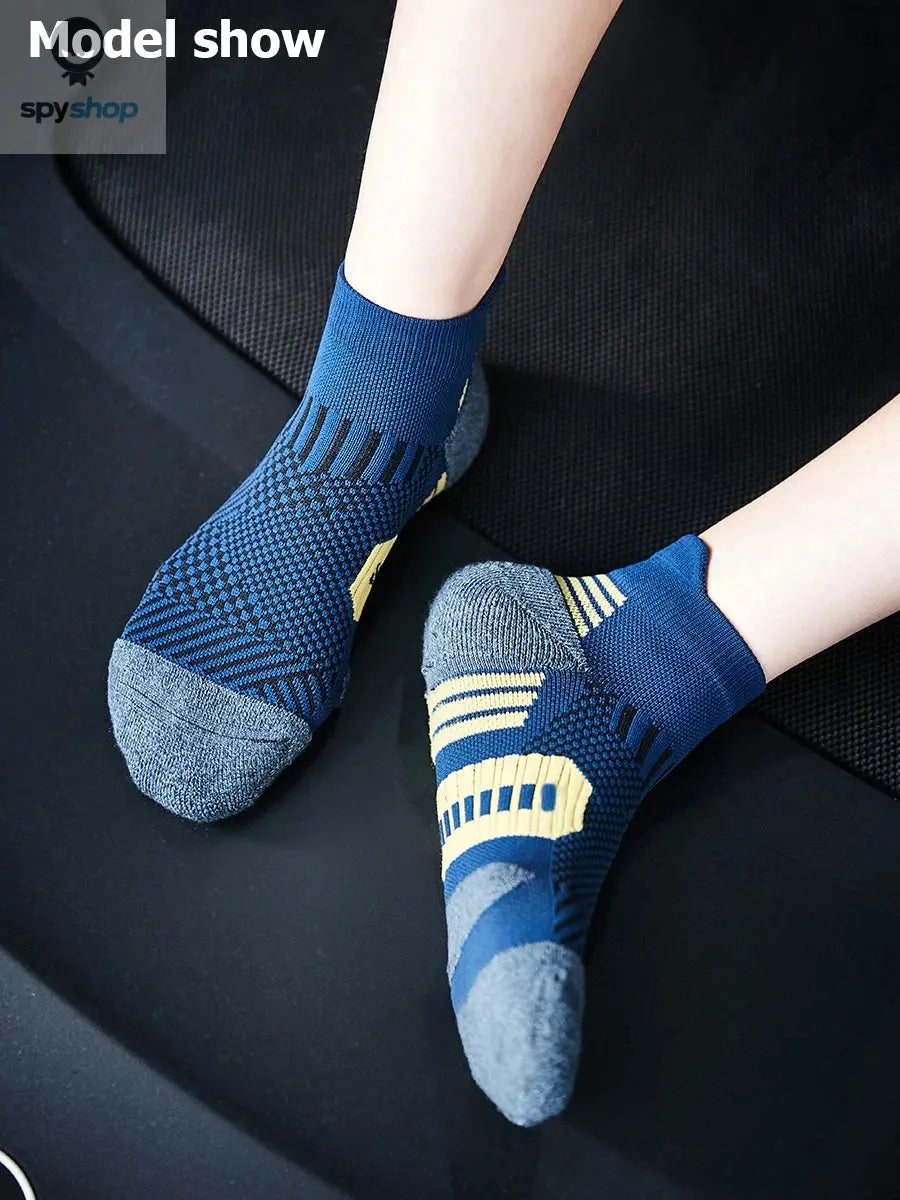 3Pair Professional Fitness Sports Socks Towel Bottom Non-Slip Running Socks Men Women Short Quick-Drying Basketball Training Sox