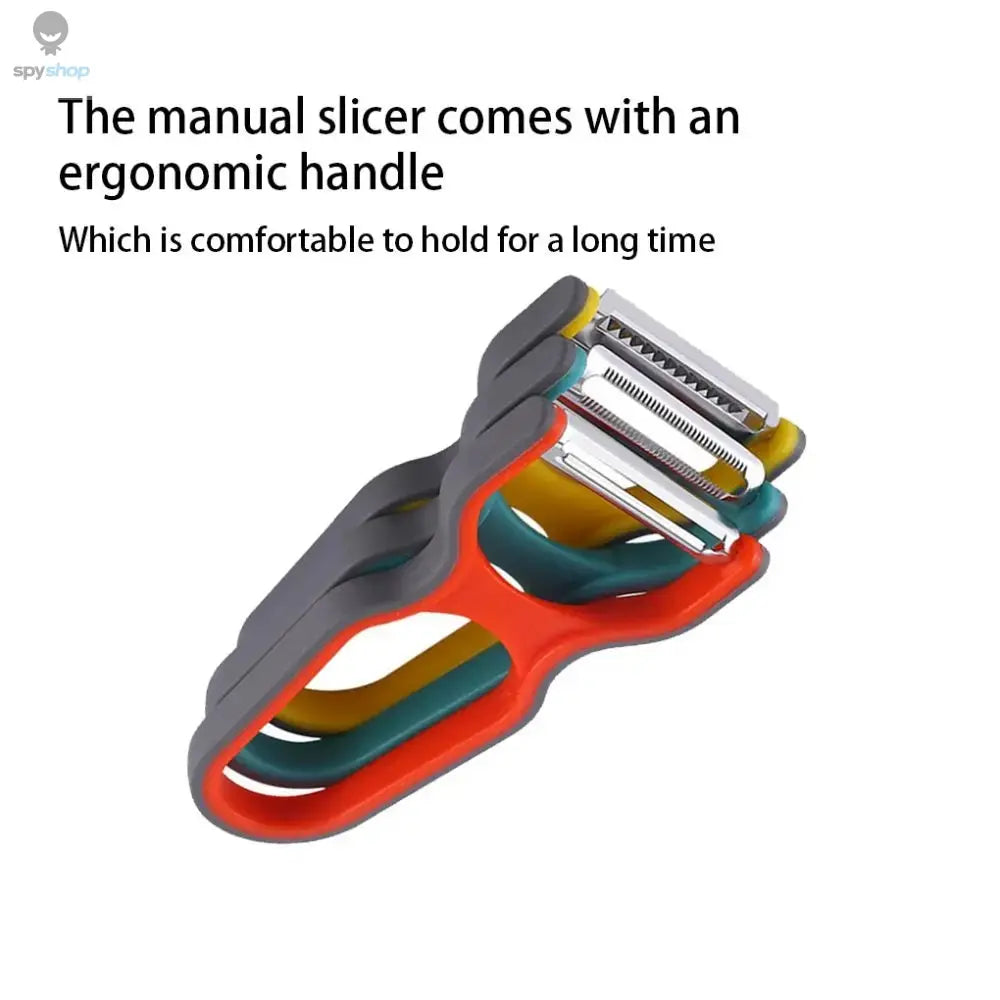 3Pcs Stainless Steel Multi-function Potato Peeler Fruit Vegetable Chopper Mini Spud Slicer Grater Set Random Color Kitchen Tools Spy-shop.com