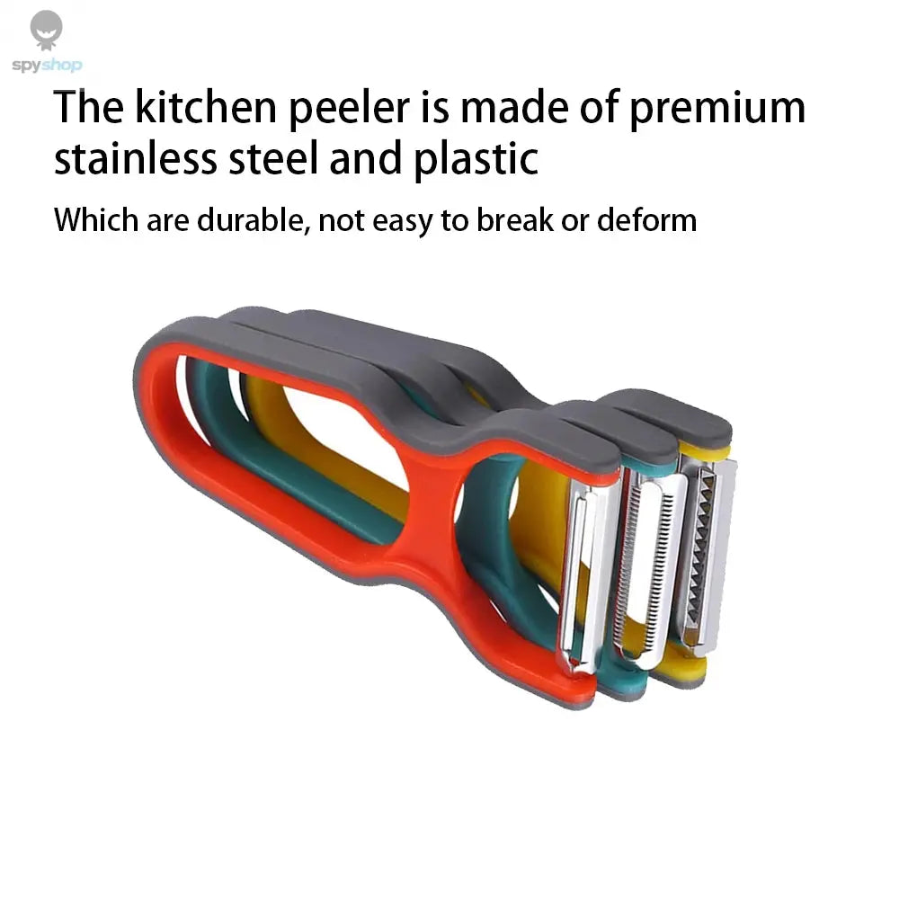 3Pcs Stainless Steel Multi-function Potato Peeler Fruit Vegetable Chopper Mini Spud Slicer Grater Set Random Color Kitchen Tools Spy-shop.com