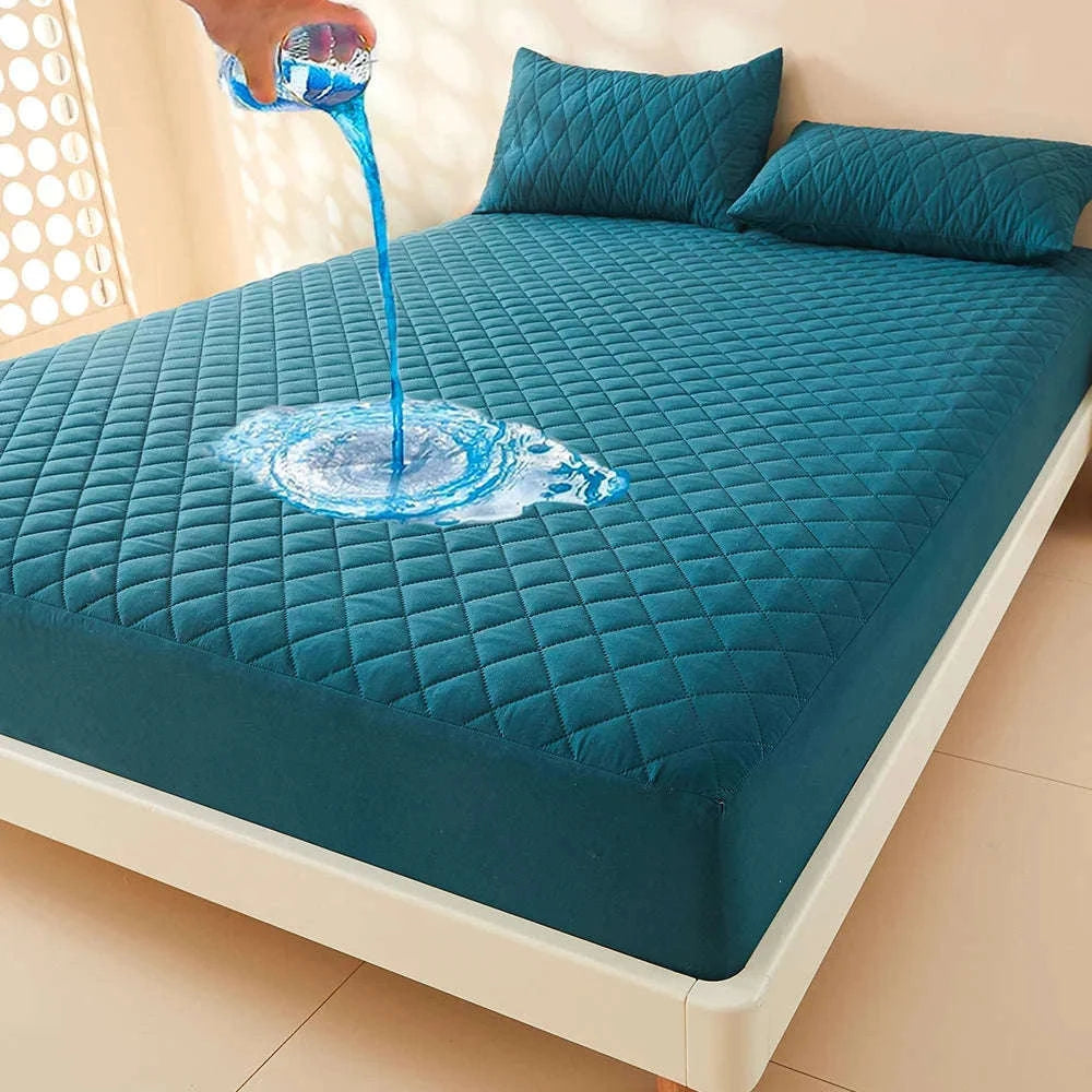 3D Air Fabric Waterproof Mattress Protector, Cool Sleep Shield-Dark Green / 140x200x30cm