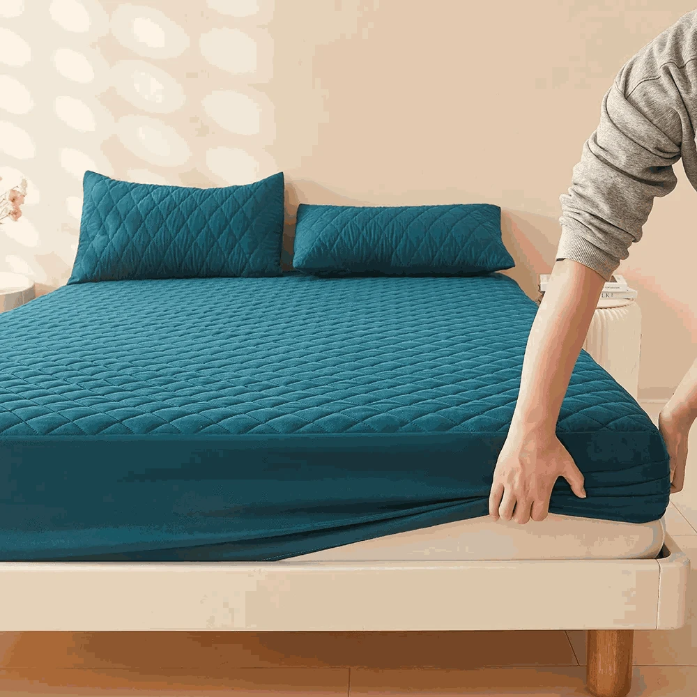 3D Air Fabric Waterproof Mattress Protector, Cool Sleep Shield-Dark Green / 140x200x30cm