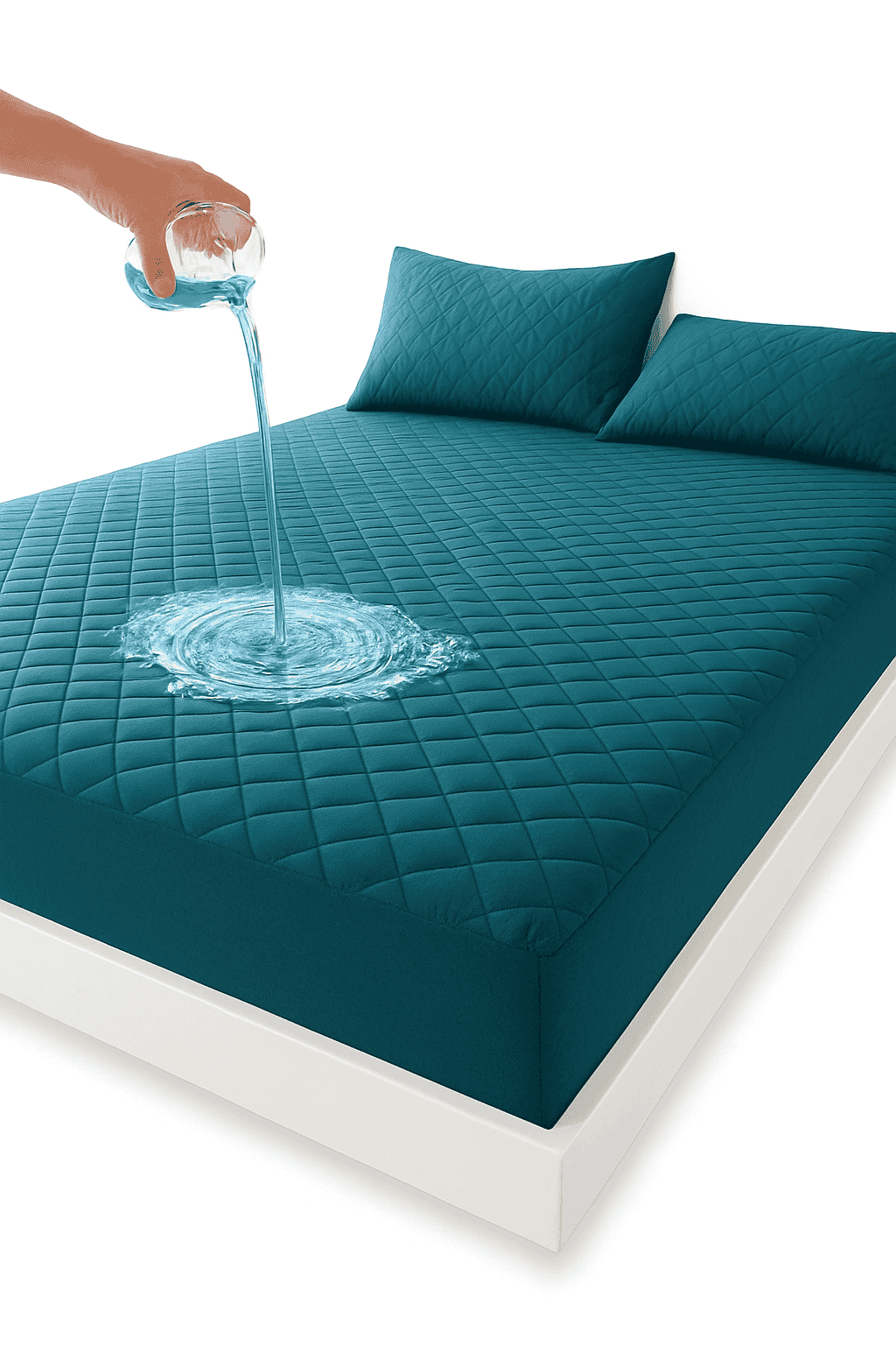 3D Air Fabric Waterproof Mattress Protector, Cool Sleep Shield-Dark Green / 140x200x30cm