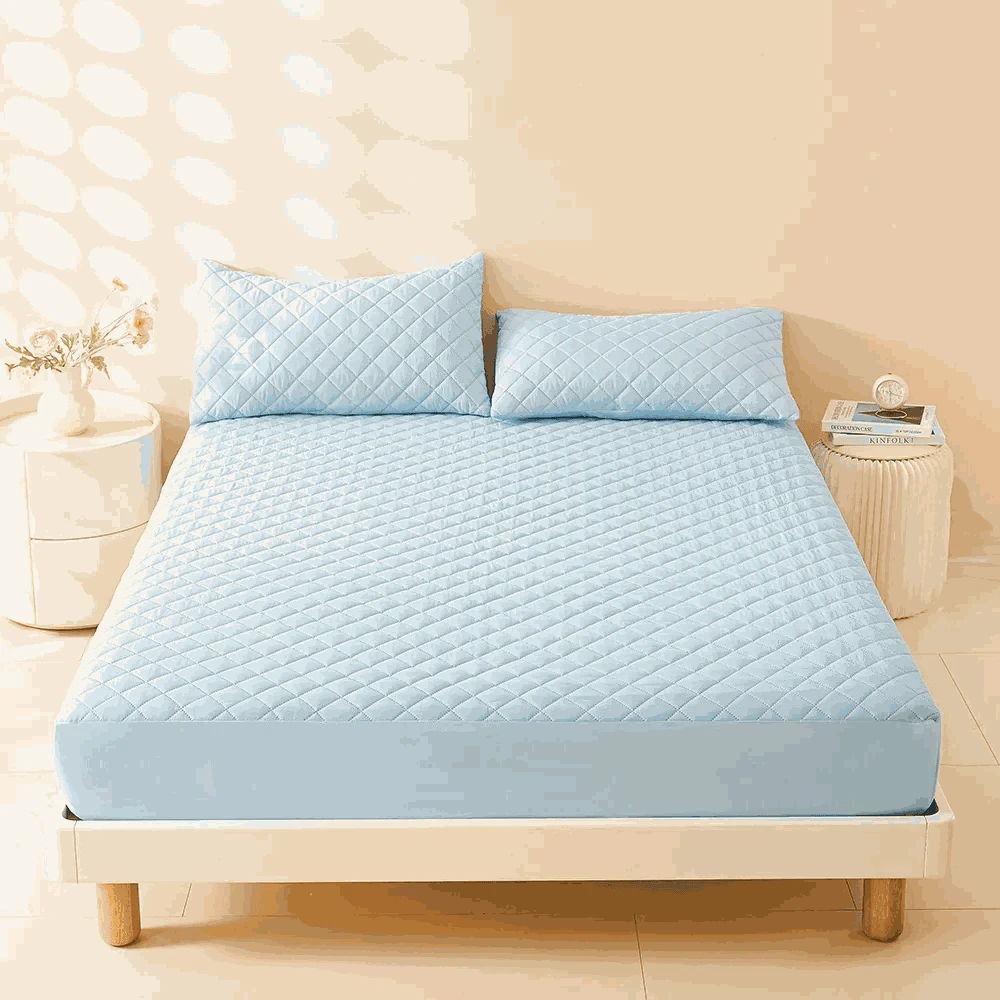 3D Air Fabric Waterproof Mattress Protector, Cool Sleep Shield-Dark Green / 140x200x30cm