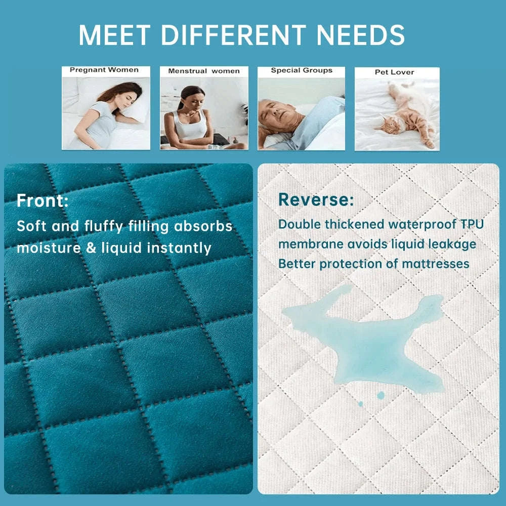 3D Air Fabric Waterproof Mattress Protector-Dark Green / 140x200x30cm
