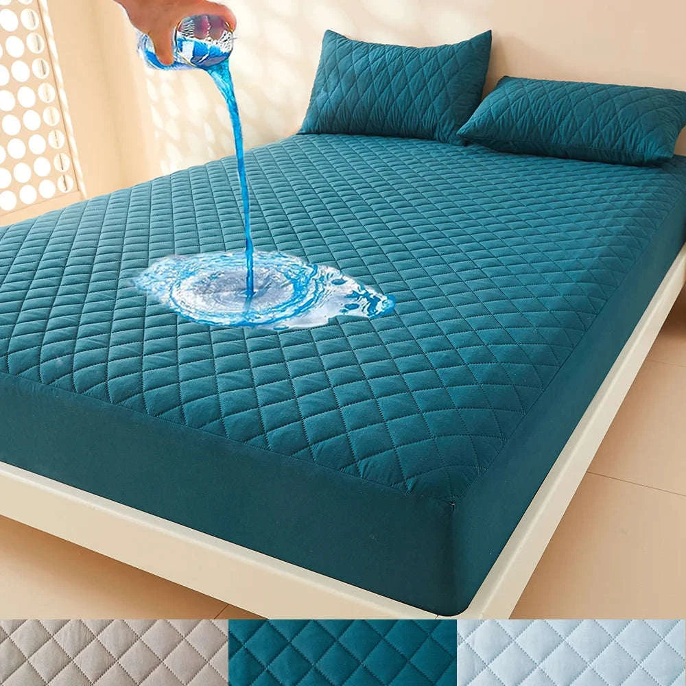 3D Air Fabric Waterproof Mattress Protector-Dark Green / 140x200x30cm