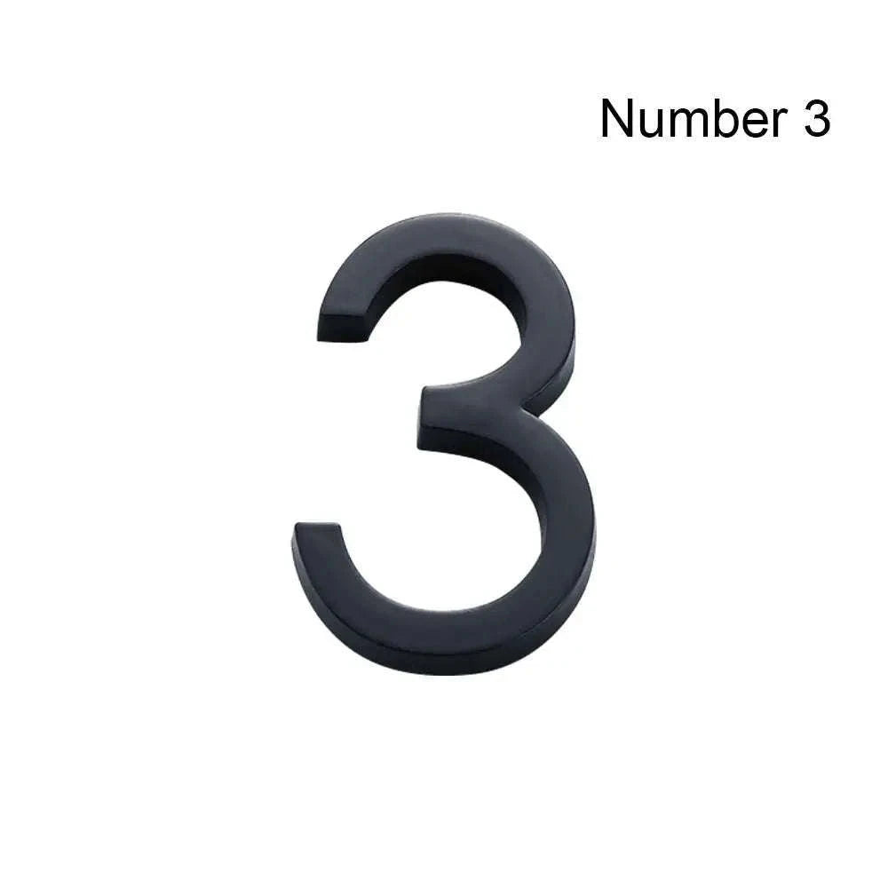 3D Black Acrylic House Number Tag for Modern Curb Appeal-Number 3