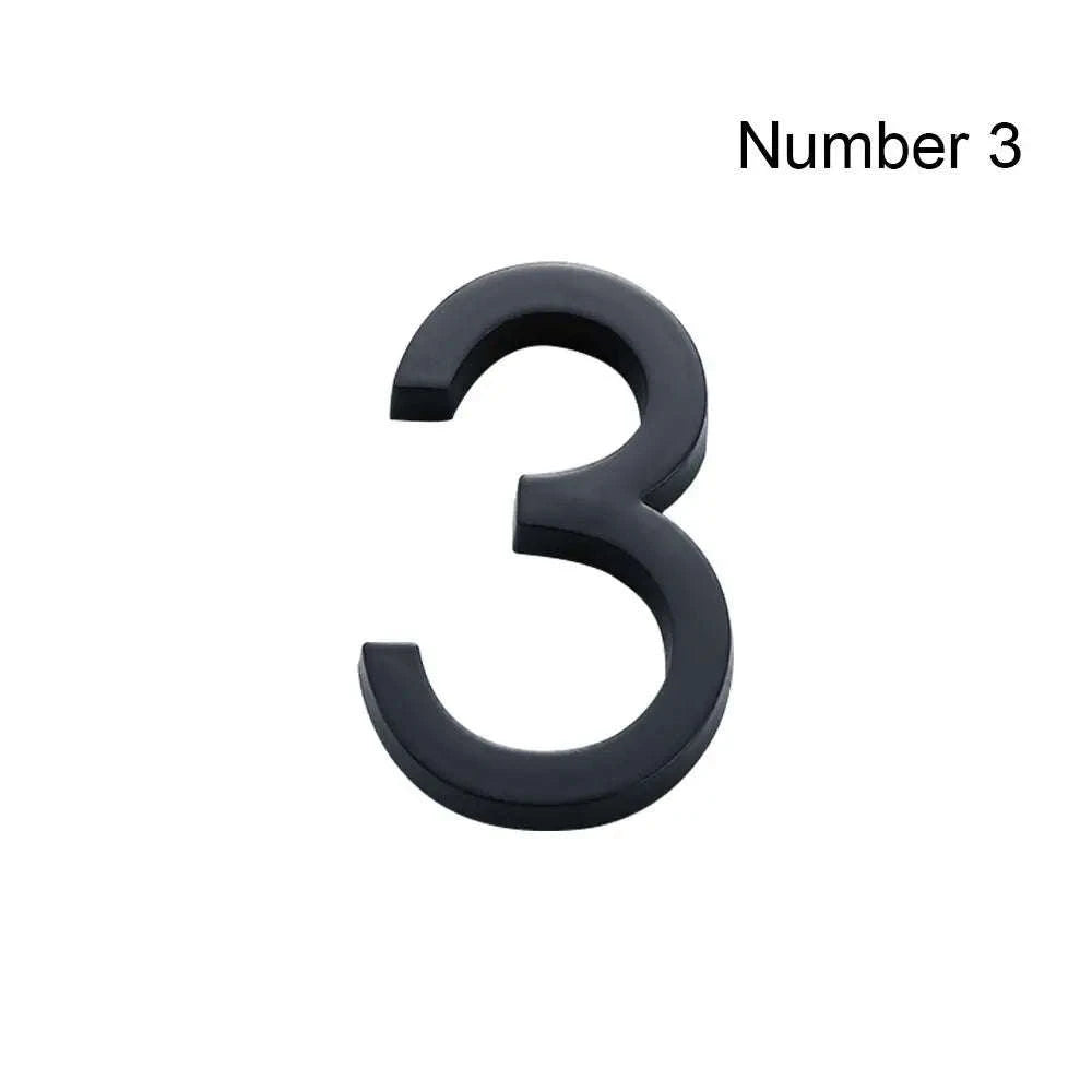 3D Black Acrylic House Number Tag-Number 3