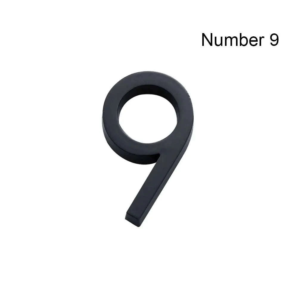 3D Black Acrylic House Number Tag-Number 3