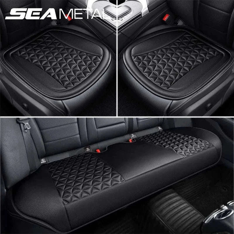 3D Breathable Car Seat Cushion Cover-Black front pad 1pc