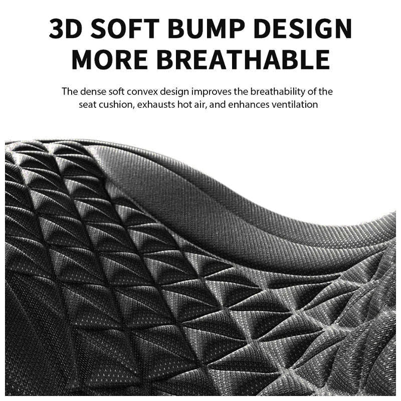 3D Breathable Car Seat Cushion Cover-Black front pad 1pc