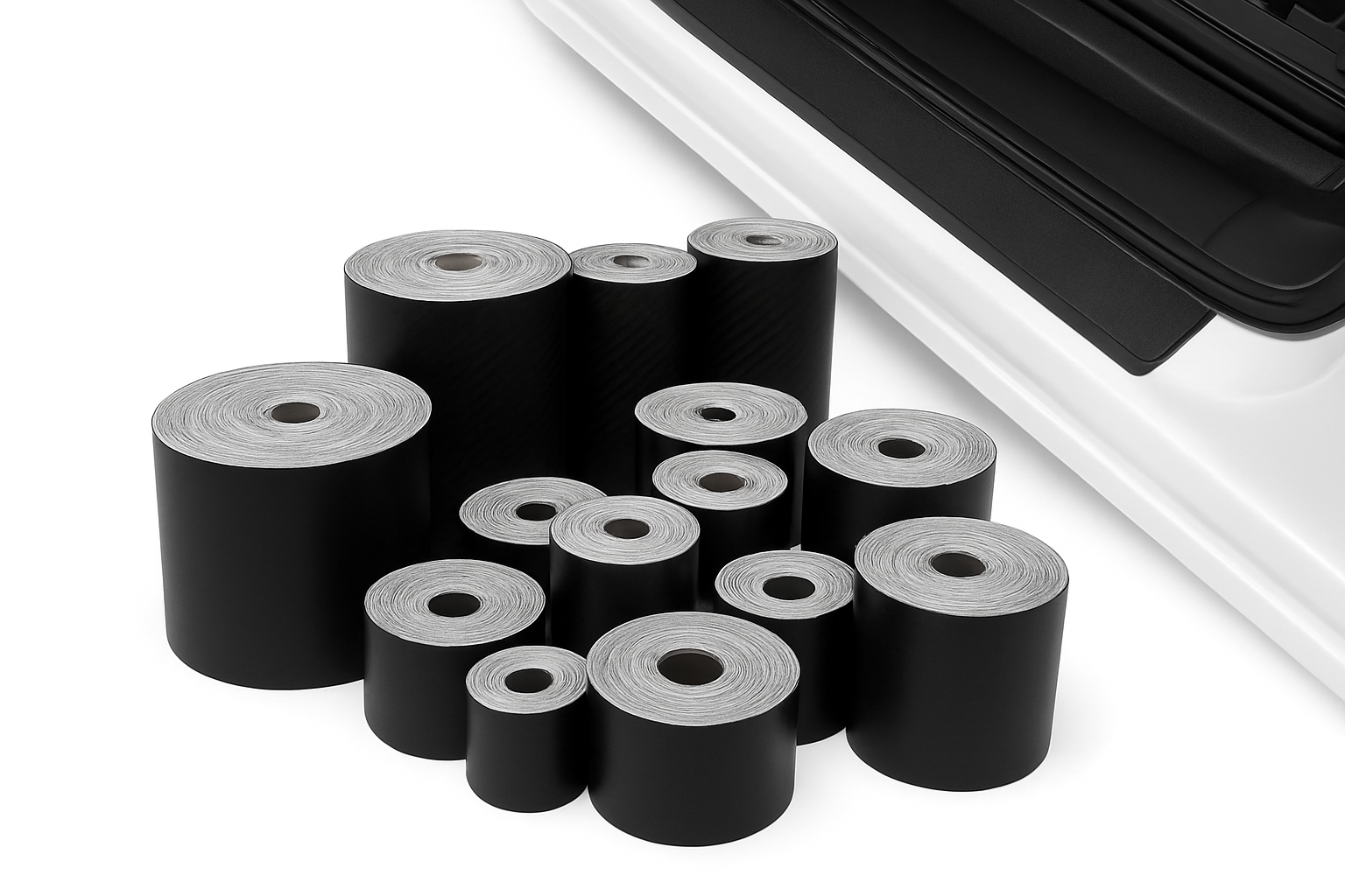 3D Carbon Fiber Car Sticker Paste Protector Glossy Black Vinyl Wrap Film Car Wrap Sheet Film Waterproof Protection Accessories