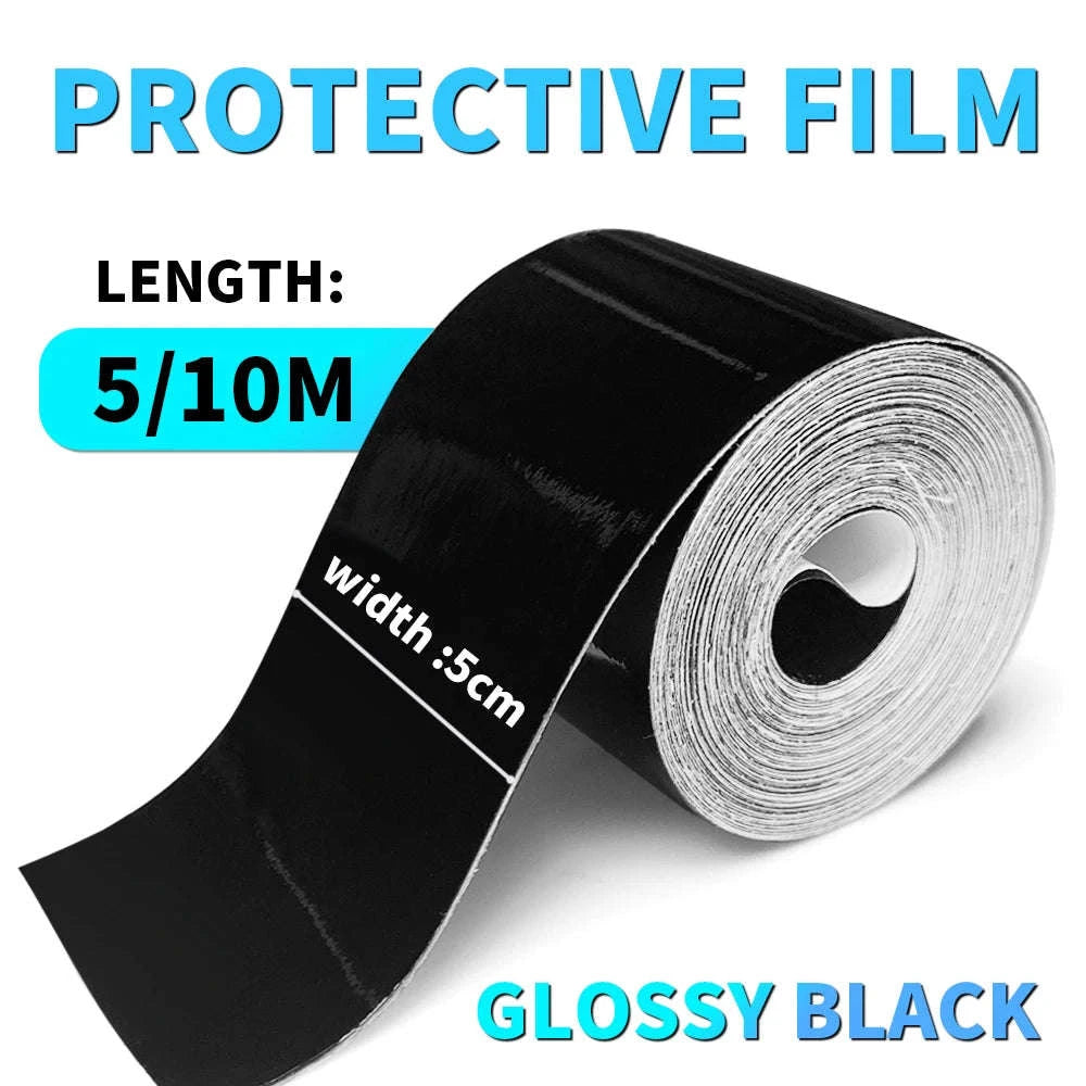 3D Carbon Fiber Car Sticker Vinyl Wrap Film-10cmx10m / Glossy Black