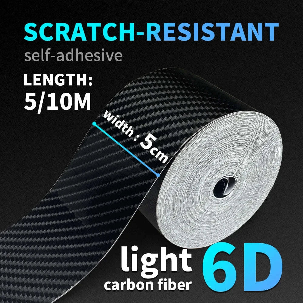 3D Carbon Fiber Car Sticker Vinyl Wrap Film-10cmx10m / Glossy Black