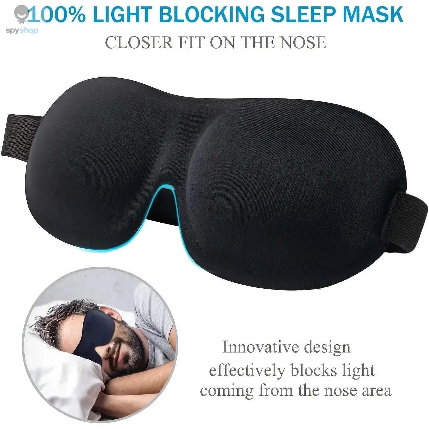3D Contoured Sleep Mask – Ultra Soft, Breathable Light‑Blocking Eye Cover-4pcs with nose