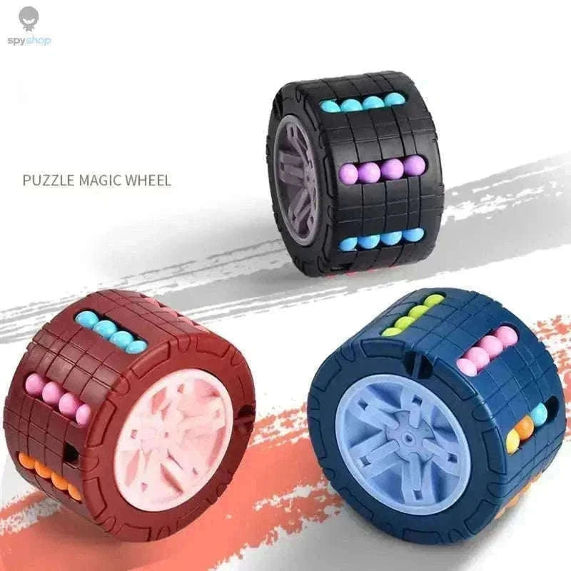 3D Cylinder Cube Puzzle Toy for Creative Brain Challenges-Brown