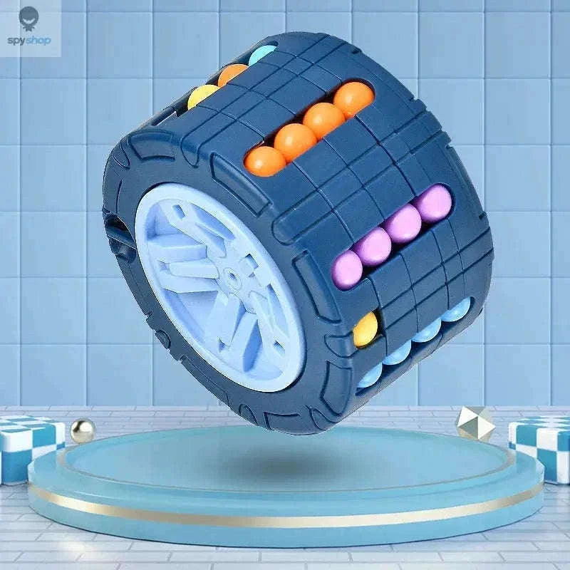 3D Cylinder Cube Puzzle Toy for Creative Brain Challenges-Brown