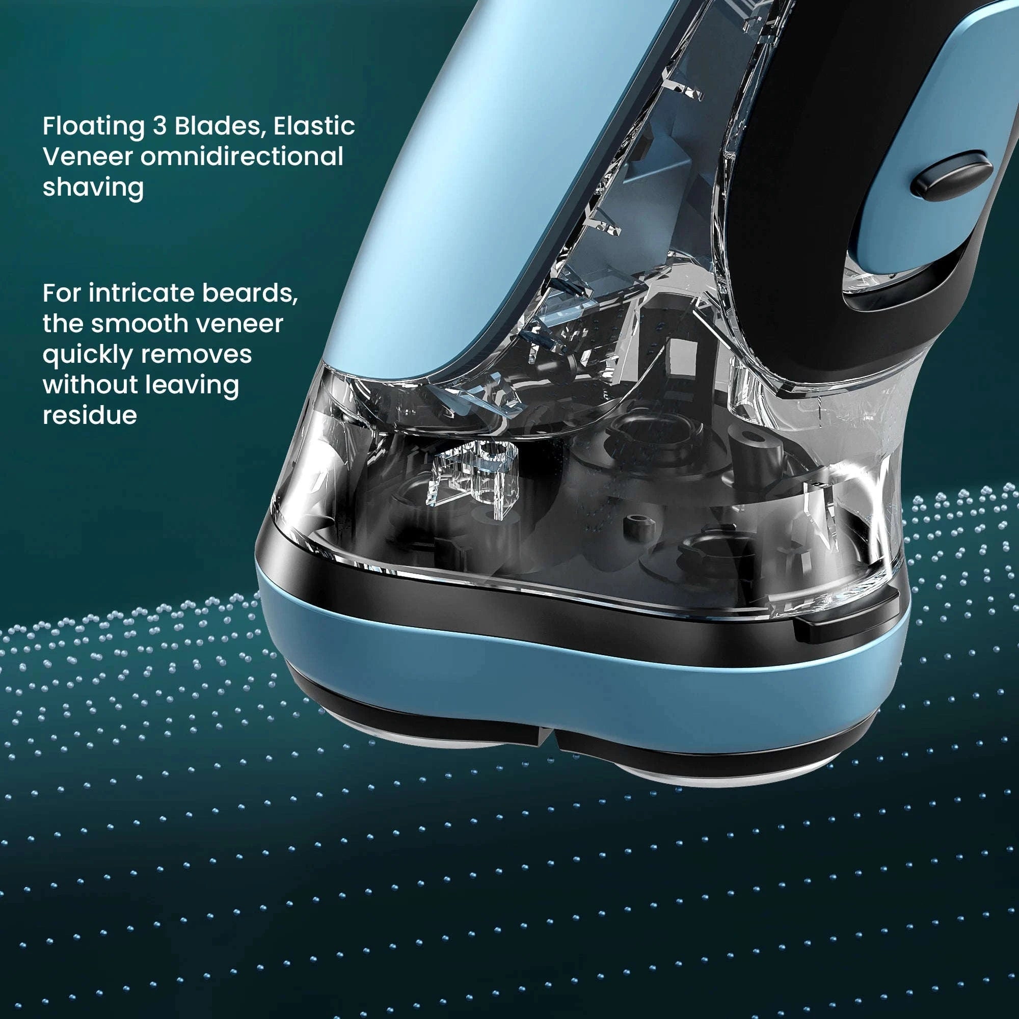 3D Floating Electric Shaver for Men with Trimmer, Rechargeable-Blue / United States
