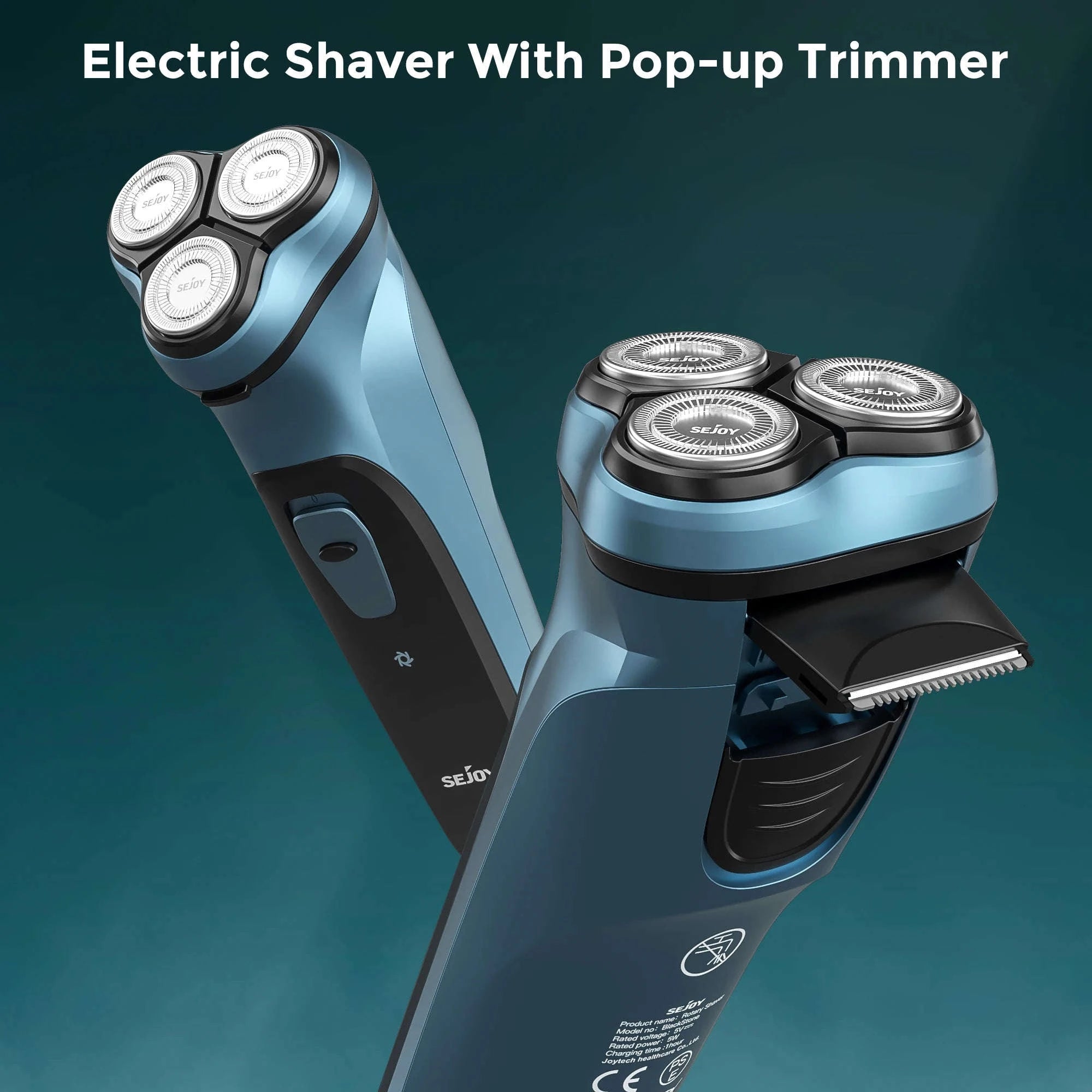 3D Floating Electric Shaver for Men with Trimmer, Rechargeable-Blue / United States
