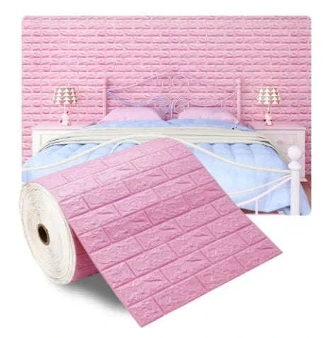 3D Foam Brick Wallpaper Roll – DIY Self-Adhesive Wall Covering-brick red / 70cmx200cm