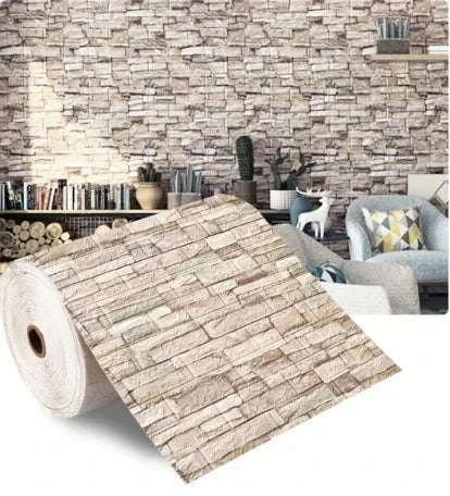 3D Foam Brick Wallpaper Roll – DIY Self-Adhesive Wall Covering-brick red / 70cmx200cm