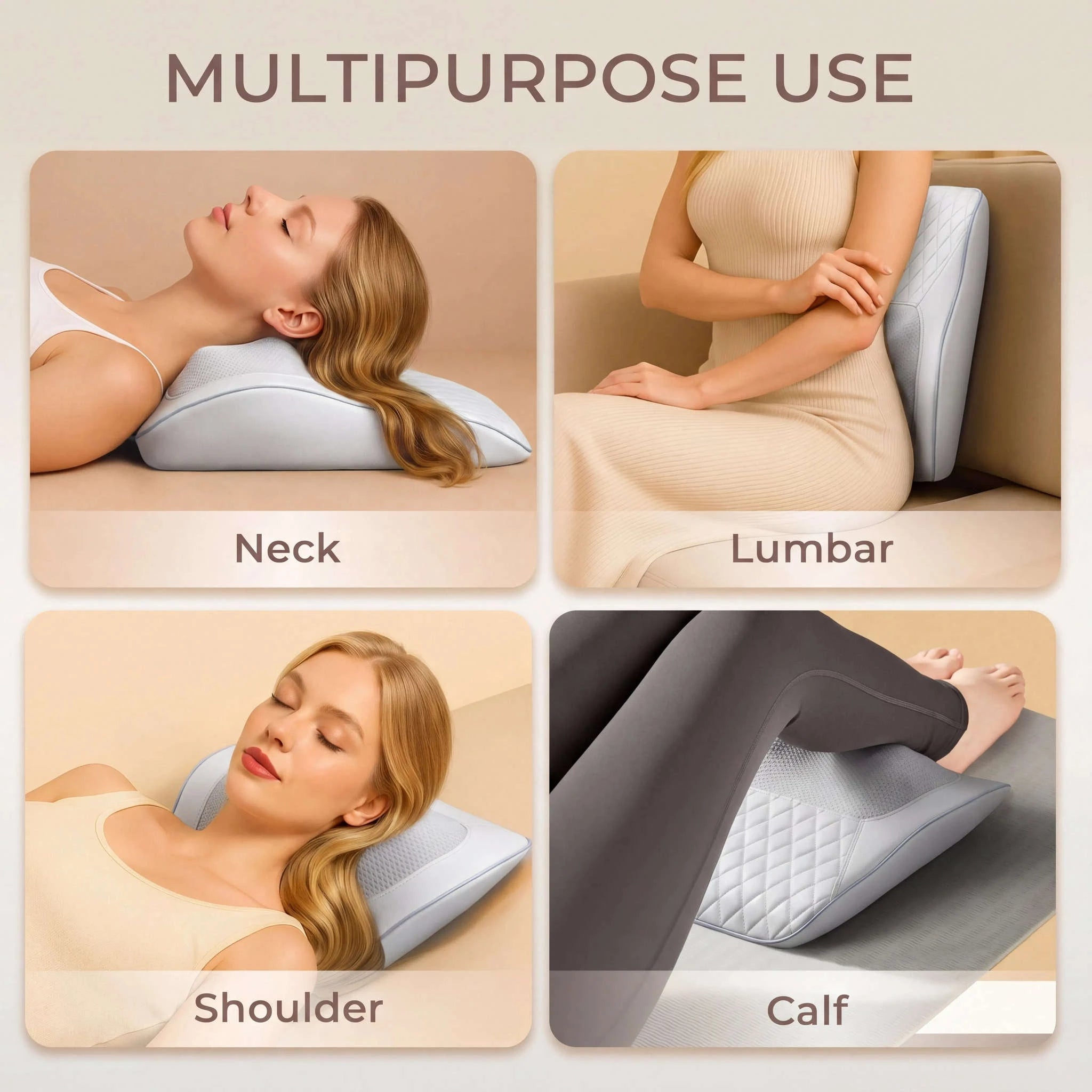 3D Kneading Back & Neck Massager Pillow for Deep Muscle Relief-Grey / US Plug / United States